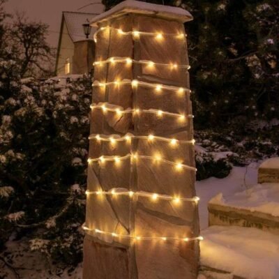 Napelemes fényfüzér meleg fehér 100 LED - 10m