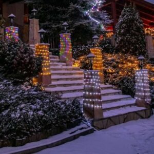 Napelemes fényfüzér hideg fehér 100 LED - 10m