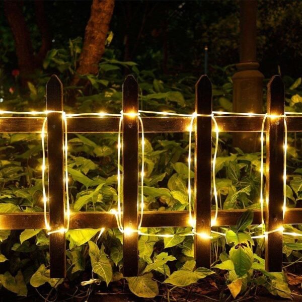 Napelemes fényfüzér színes 100 LED – 10m
