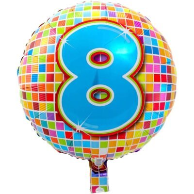8. szülinapos fólia lufi 43 cm