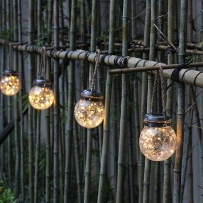 Szolár üveg dekorációs kerti fény 20 LED