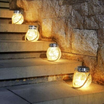 Szolár üveg dekorációs kerti fény 20 LED
