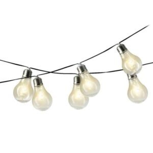 Napelemes villanykörte füzér 4,5 m, 10 izzó, 50 LED