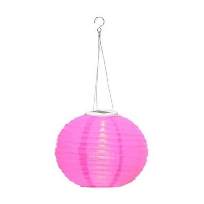 Napelemes lampion 28 cm pink