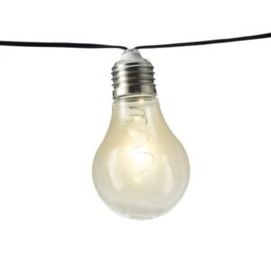 Napelemes villanykörte füzér 4,5 m, 10 izzó, 50 LED