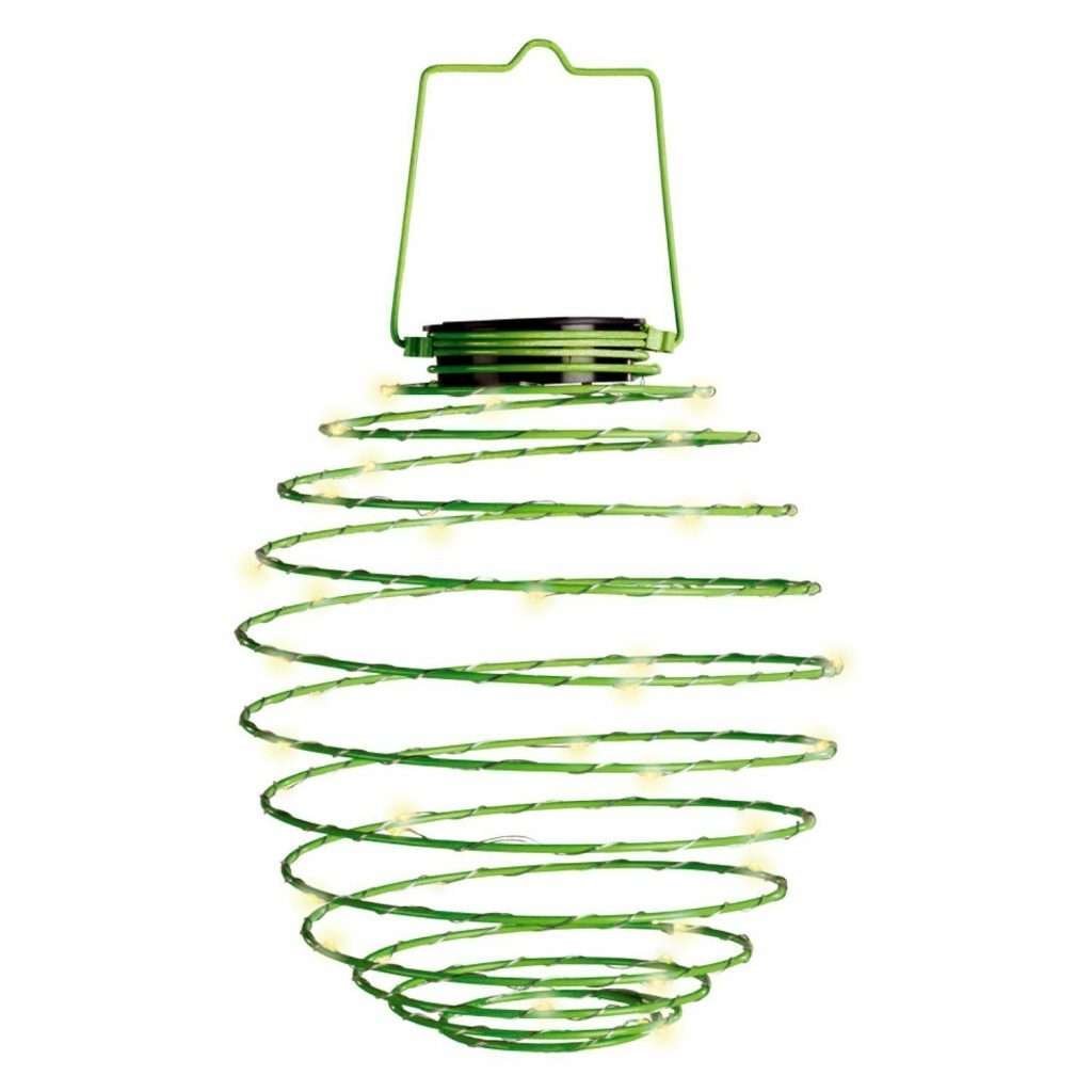 Napelemes spirál lampion - 22 cm - zöld 1 spirál lampion szolár