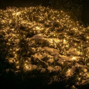 LED-es fényfüggöny, meleg fehér 3x6m (600 LED) – távirányítóval