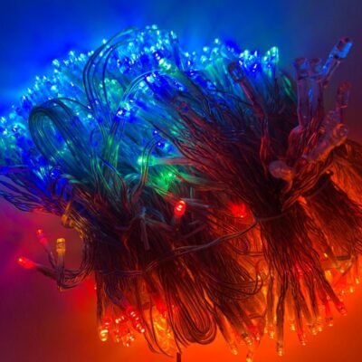 LED-es fényfüggöny, színes 3x6m (600 LED) – távirányítóval OUTLET