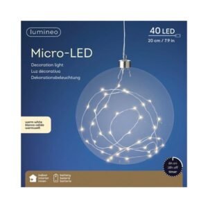 Prémium micro LED karácsonyi gömbdísz XL – 20 cm, 40 LED