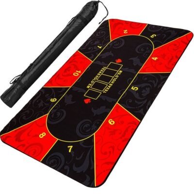 GAMES PLANET XXL póker szőnyeg 160 x 80 méretben (vastagság 0,3 cm) Első: 100% víztaszító poliamid – kellemesen puha és sima anyag