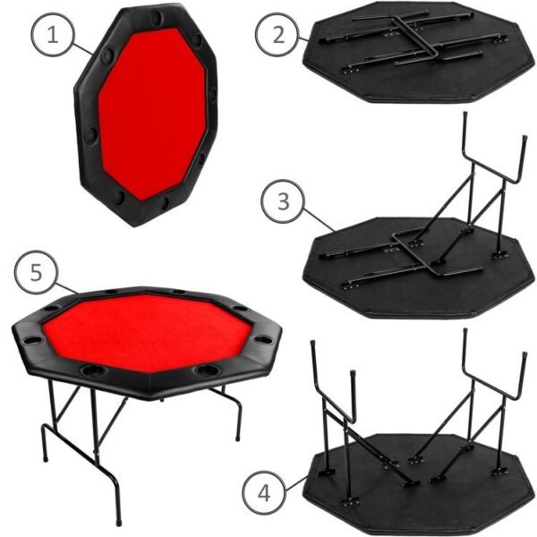Összecsukható XXL méretű póker asztallap tábla maximum 8 játékos részére.