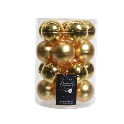 Csillogó, matt üveg gömbdísz mix 6 cm, arany
