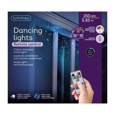 Táncoló okos jégcsap fényfüzér, színváltó, 5,85m 150 LED