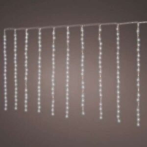 LED balkon fényfüggöny vízesés hatás, hideg fehér 2x1m (220 LED)