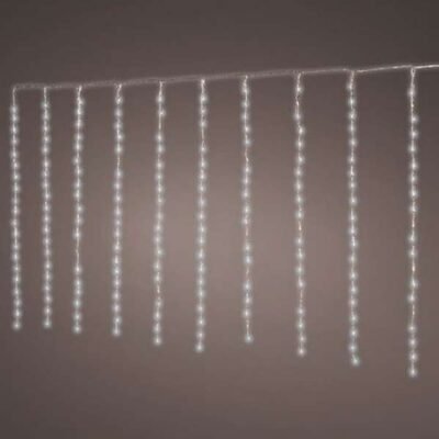 LED balkon fényfüggöny vízesés hatás, hideg fehér 2x1m (220 LED)