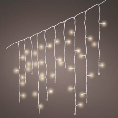LED jégcsap fényfüggöny, elemes, meleg fehér 7m (192 LED)