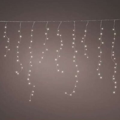 Micro LED jégcsap fényfüggöny meleg fehér sziporkázó, 4,9m (412 LED)