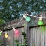 Kültéri LED fényfüzér égősor 9,5 m, 20 izzó, színes,