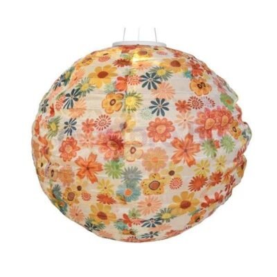Napelemes lampion 40 cm virág mintás B
