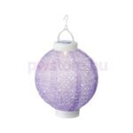 Napelemes lampion 20 cm lila, vízcsepp minta