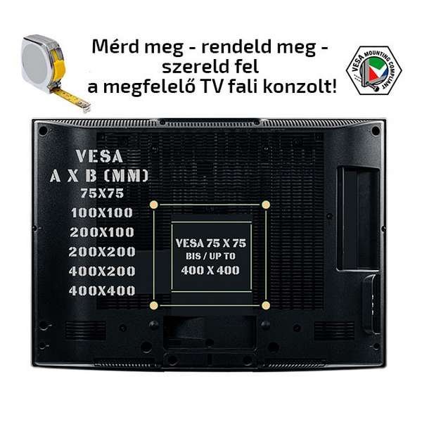 TV tartó konzol VESA 45 kg 32''-65'' 5 Univerzális fali TV tartó fali konzol