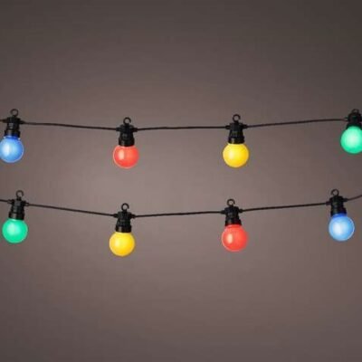 LED sorolható fényfüzér gömb izzókkal 9,5 m (20 LED) színes