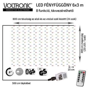 Fényfüggöny energiatakarékos LED izzóból áll, kül- és beltéren egyaránt használható , közvetlen 230 V-os csatlakozóval. Lenyűgöző hangulatot teremt a teraszra, a kertbe vagy a ház falára helyezve.