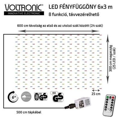 Fényfüggöny energiatakarékos LED izzóból áll, kül- és beltéren egyaránt használható , közvetlen 230 V-os csatlakozóval. Lenyűgöző hangulatot teremt a teraszra, a kertbe vagy a ház falára helyezve.