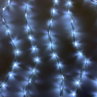 LED fényfüggöny erkélyre hideg fehér