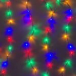 LED fényfüggöny vízesés hatás, színes 4x1m (420 LED)