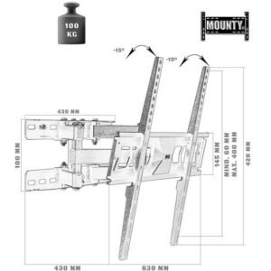TV tartó konzol VESA 100 kg 40”-86”