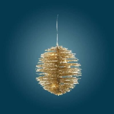 Micro LED karácsonyi gömbdísz 25 cm, arany – 2. kép