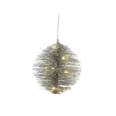 Micro LED karácsonyi gömbdísz 25 cm, ezüst