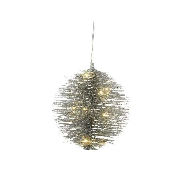 Micro LED karácsonyi gömbdísz 25 cm, ezüst 1 Micro LED karácsonyi gömbdísz 25 cm, ezüst