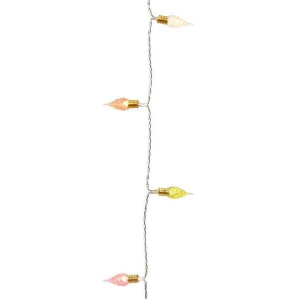 LED fényfüzér elemes retro, színes 4,9 m, 50 LED 2 Színes retro LED fényfüzér karácsonyfán