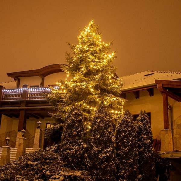 LED fényfüzér meleg fehér 60m (600 LED) zöld kábel, távirányítóval 2 LED fényfüzér meleg fehér 60m (600 LED) zöld kábel, távirányítóval - Image 2