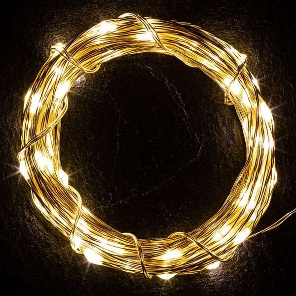 Micro LED tündérfény meleg fehér 20 m (200 LED), 2 szett, elemes 2 Meleg fehér micro LED tündérfény dekorációban